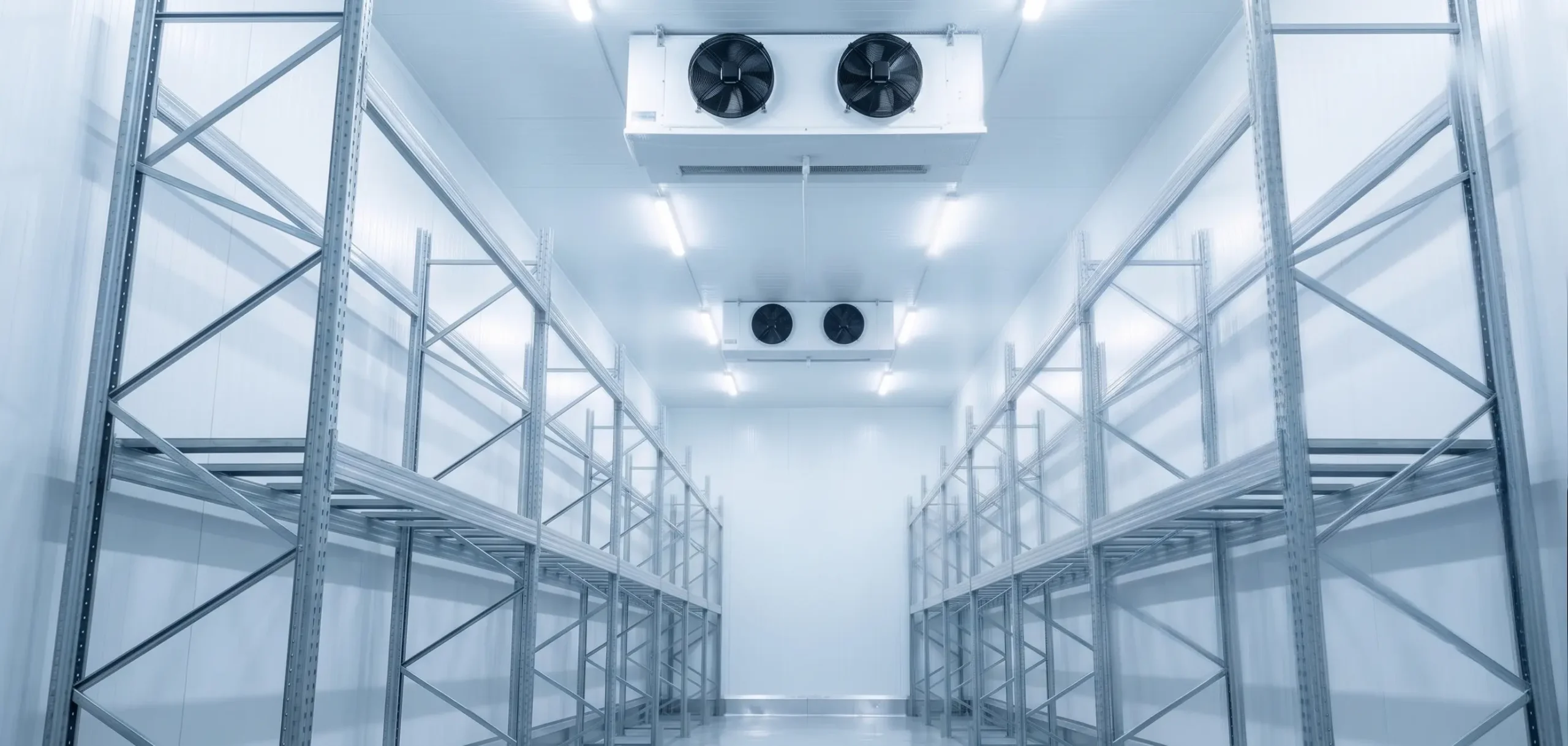 Inside a pristine, SFDA compliant walk-in cold room and commercial freezer facility in KSA