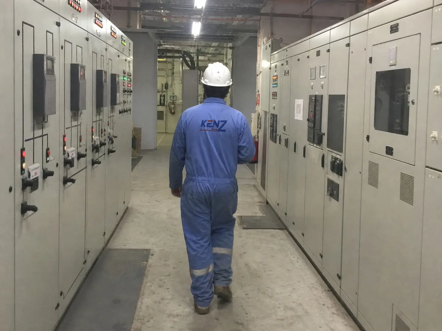 Saudi Electrical Project Manager inspecting Main LV Distribution Board in Riyadh